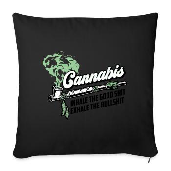 Colors can be changed | Cannanis Inhale Exhale - Sofa pillowcase 17,3'' x 17,3'' (45 x 45 cm) - black - Front