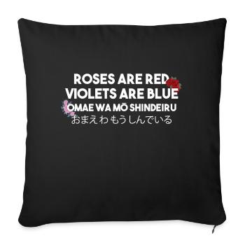 Japanese Anime Manga Girl Senpai Nani Kawai Otaku - Sofa pillowcase 17,3'' x 17,3'' (45 x 45 cm) - black - Front