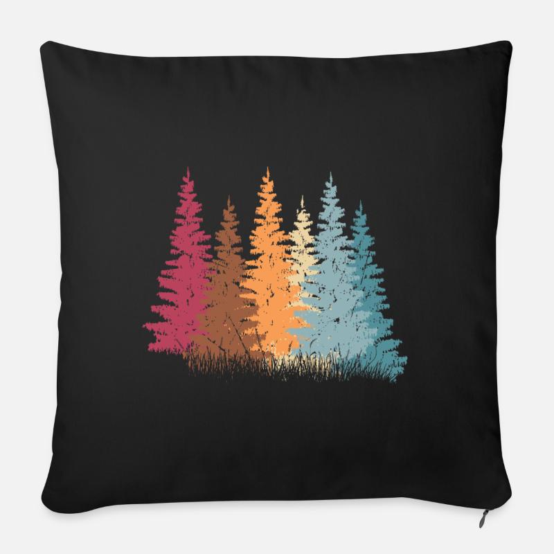 Baum - Wald - Sofakissenbezug 45 x 45 cm - Schwarz