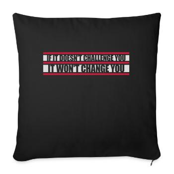 Séance d’entraînement Fitness Motivation Citation - Housse de coussin décorative 45 x 45 cm - noir - Devant