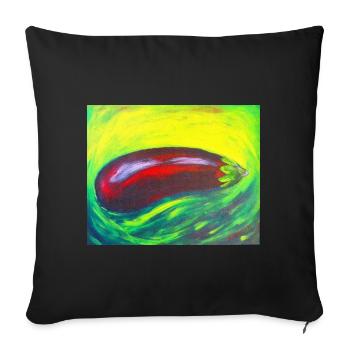 Aubergine verte - Housse de coussin décorative 45 x 45 cm - noir - Devant