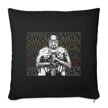 Schwert Geek Fechten - Sofakissenbezug 45 x 45 cm - Schwarz - Vorne