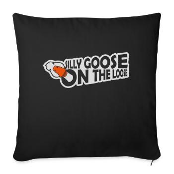 goose on the loose - Sofa pillowcase 17,3'' x 17,3'' (45 x 45 cm) - black - Front