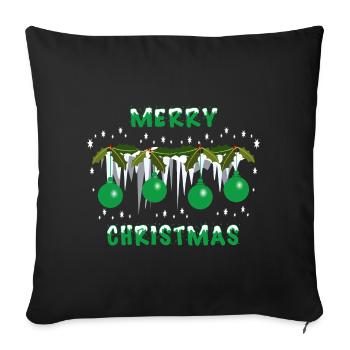 Boules de Noël vertes - Housse de coussin décorative 45 x 45 cm - noir - Devant