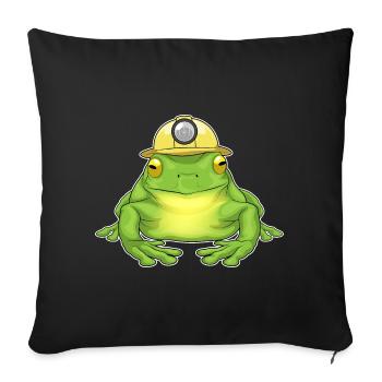 Frosch Bergbau Bergarbeiter - Sofakissenbezug 45 x 45 cm - Schwarz - Vorne