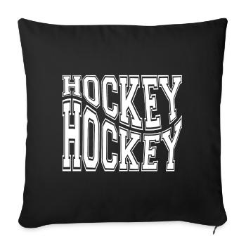 hockey, fan de hockey, hockey sport - Housse de coussin décorative 45 x 45 cm - noir - Devant