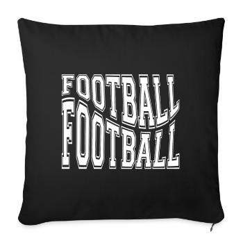 football, fan de foot, football sport - Housse de coussin décorative 45 x 45 cm - noir - Devant