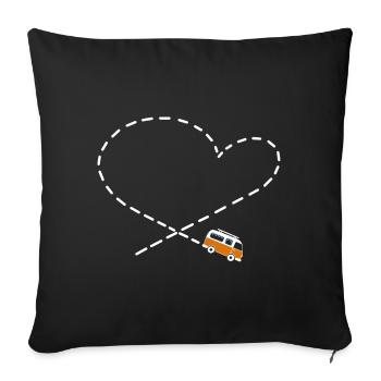 Camperlove Bus - Sofa pillowcase 17,3'' x 17,3'' (45 x 45 cm) - black - Front