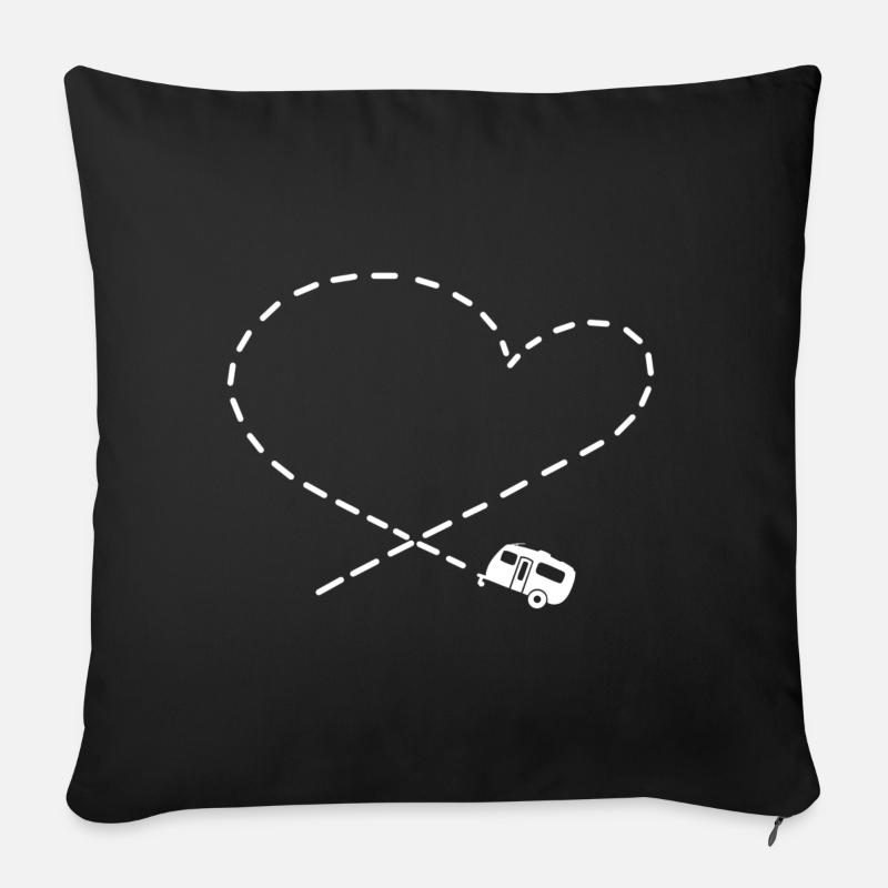 Camperlove Caravan - Sofa pillowcase 17,3'' x 17,3'' (45 x 45 cm) - black