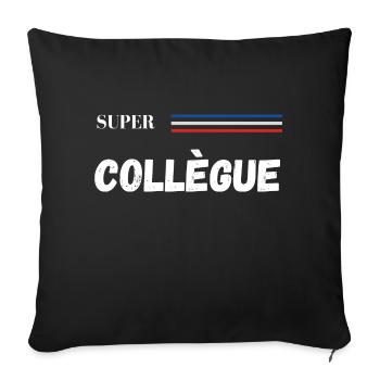 super collègue - t-shirt assorti - Housse de coussin décorative 45 x 45 cm - noir - Devant