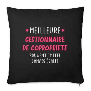 Meilleure Gestionnaire de copropriété - Housse de coussin décorative 45 x 45 cm - noir - Devant