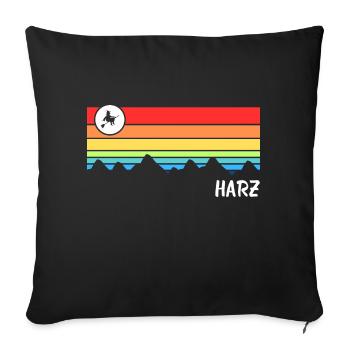Harz Gebirge Sachsen-Anhalt Brocken Urlaub - Sofakissenbezug 45 x 45 cm - Schwarz - Vorne