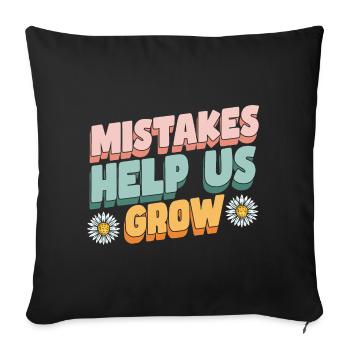 Les erreurs nous aident à grandir enseignant - Housse de coussin décorative 45 x 45 cm - noir - Devant