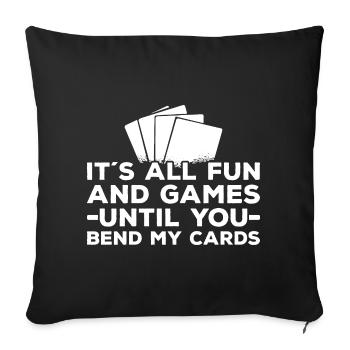 Jeu de cartes à collectionner - Housse de coussin décorative 45 x 45 cm - noir - Devant