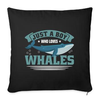 Whale Watching Whale Watching Orca Blue Whale - Sofa pillowcase 17,3'' x 17,3'' (45 x 45 cm) - black - Front