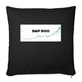 S&P 500 Aktienindex - Sofakissenbezug 45 x 45 cm - Schwarz - Vorne
