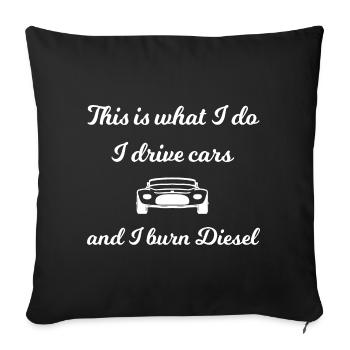 The diesel combustion cars - Sofa pillowcase 17,3'' x 17,3'' (45 x 45 cm) - black - Front