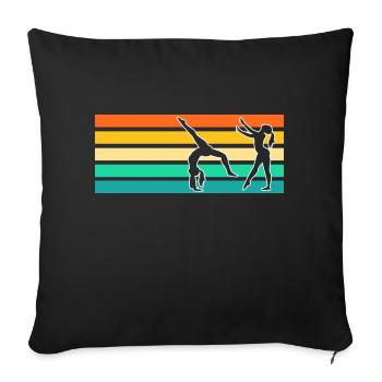 Gymnastique Gymnastique Gymnastes - Housse de coussin décorative 45 x 45 cm - noir - Devant