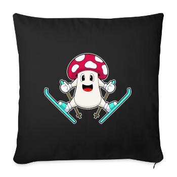 Skis de saut de Pilz - Housse de coussin décorative 45 x 45 cm - noir - Devant