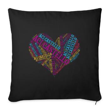 t-shirt Aci Castello t-shirt gift idea collage - Sofa pillowcase 17,3'' x 17,3'' (45 x 45 cm) - black - Front