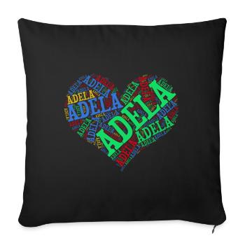 T-Shirt Adela Herz Wortwolke T-Shirt Geschenk - Sofakissenbezug 45 x 45 cm - Schwarz - Vorne