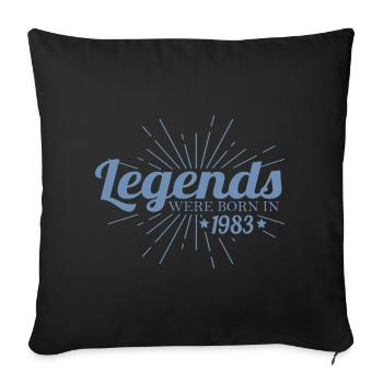 Des légendes sont nées en 1983 - Housse de coussin décorative 45 x 45 cm - noir - Devant