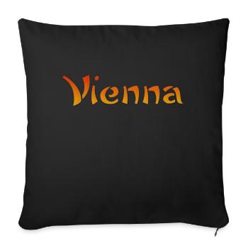 Vienna Text - Sofakissenbezug 45 x 45 cm - Schwarz - Vorne