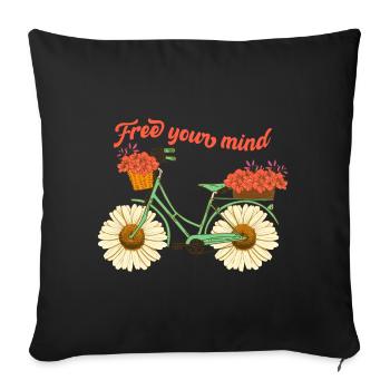 Free your mind - Sofa pillowcase 17,3'' x 17,3'' (45 x 45 cm) - black - Front