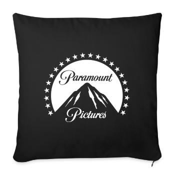 Paramount Pictures White Logo With Mountain - Sofa pillowcase 17,3'' x 17,3'' (45 x 45 cm) - black - Front