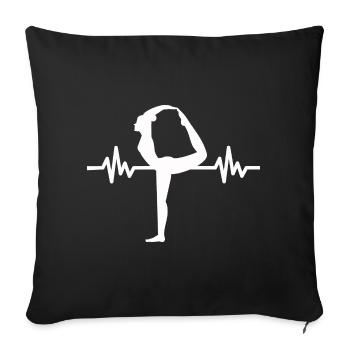 Heartbeat Gymnastics - Meditation Gymnastics Yoga - Sofa pillowcase 17,3'' x 17,3'' (45 x 45 cm) - black - Front