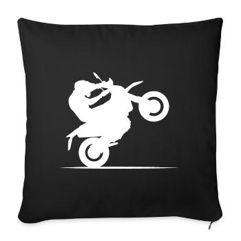Motorcycle Biker Symbol Wheelie Cross Freestyle icon - Sofa pillowcase 17,3'' x 17,3'' (45 x 45 cm) - black - Front