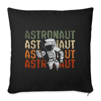Cosmonaute spatial - Housse de coussin décorative 45 x 45 cm - noir - Devant
