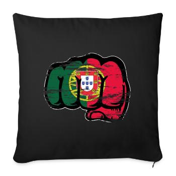 Portugal Flag Hand Fist Used - Sofa pillowcase 17,3'' x 17,3'' (45 x 45 cm) - black - Front