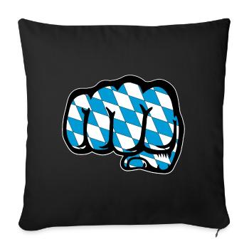 Bayern Flagge Faust Symbol - Sofakissenbezug 45 x 45 cm - Schwarz - Vorne