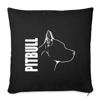 American Pitbull Profile Chiens Chien Wilsigns - Housse de coussin décorative 45 x 45 cm - noir - Devant