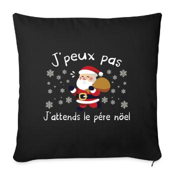 Drole joyeux noel pére cadeau humour - Housse de coussin décorative 45 x 45 cm - noir - Devant