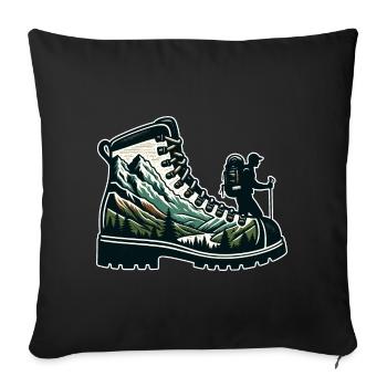 Hiking boots Mountain Trekkeur Randonneur - Sofa pillowcase 17,3'' x 17,3'' (45 x 45 cm) - black - Front