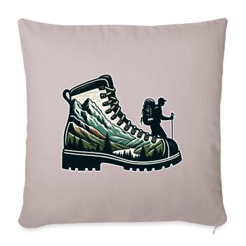 Chaussure randonnée Montagne Trekkeur Randonneur - Housse de coussin décorative 45 x 45 cm - taupe clair - Devant