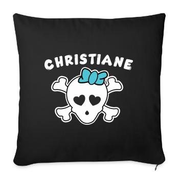 Pirate Christiane Design pour les filles et les femmes - Housse de coussin décorative 45 x 45 cm - noir - Devant