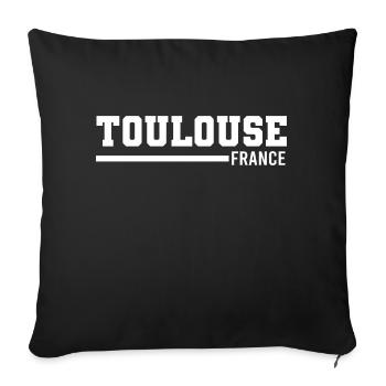 Toulouse | France - Housse de coussin décorative 45 x 45 cm - noir - Devant