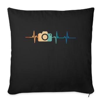 Heartbeat Camera - Sofa pillowcase 17,3'' x 17,3'' (45 x 45 cm) - black - Front