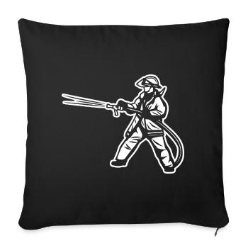 Pompier - Housse de coussin décorative 45 x 45 cm - noir - Devant