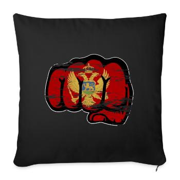 Montenegro Flag Fist Used - Sofa pillowcase 17,3'' x 17,3'' (45 x 45 cm) - black - Front