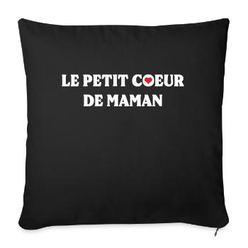 Le Petit Cœur De Maman - Housse de coussin décorative 45 x 45 cm - noir - Devant