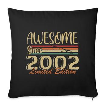 The legends were born in 2002 Vintage 2002 - Sofa pillowcase 17,3'' x 17,3'' (45 x 45 cm) - black - Front