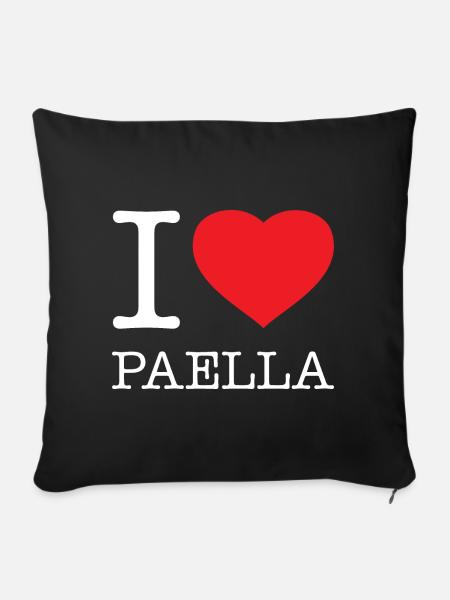 I LOVE PAELLA - Sofakissenbezug 45 x 45 cm - Schwarz