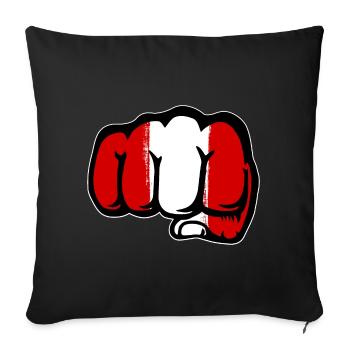 Pérou drapeau poing main - Housse de coussin décorative 45 x 45 cm - noir - Devant