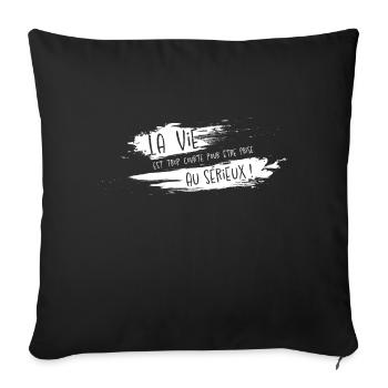 La vie - Housse de coussin décorative 45 x 45 cm - noir - Devant