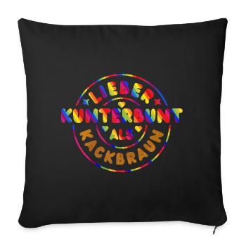 Better motley than poop brown - Sofa pillowcase 17,3'' x 17,3'' (45 x 45 cm) - black - Front