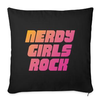 Nerdy Girls Rock - Sofakissenbezug 45 x 45 cm - Schwarz - Vorne